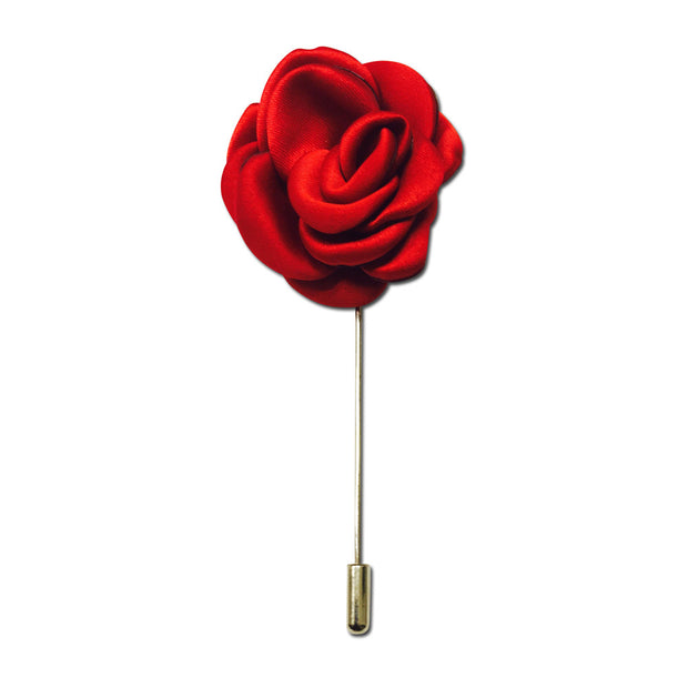 Red Rose Flower Lapel Pin Boutonniere - Resso Roth