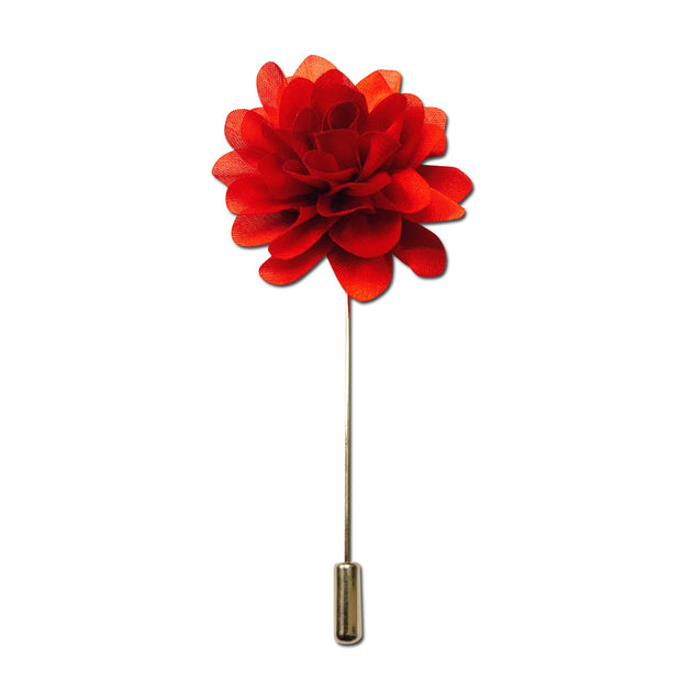 Red Flower Lapel Pin Boutonniere - Resso Roth