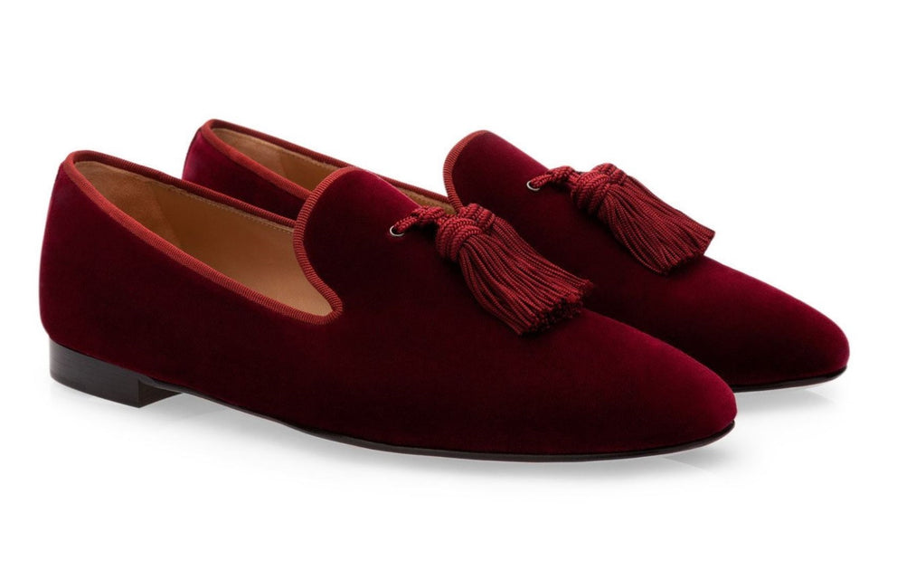 LOUIS VUITTON Loafers Shoes Leather Wine Red LV Auth bs6418 ref