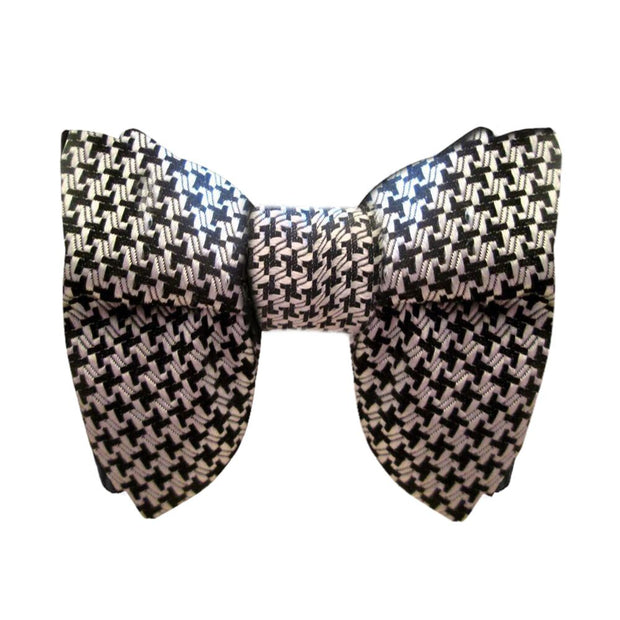 Houndstooth Silk Evening Bow Tie - The Butterfly