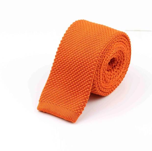 "The Tangerine" Skinny Knit Tie - Resso Roth