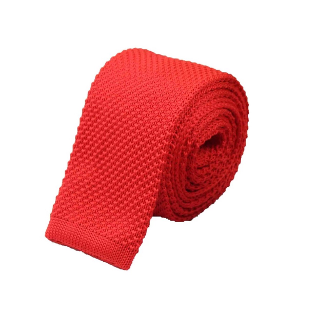 "The Red Herring" Skinny Knit Tie - Resso Roth