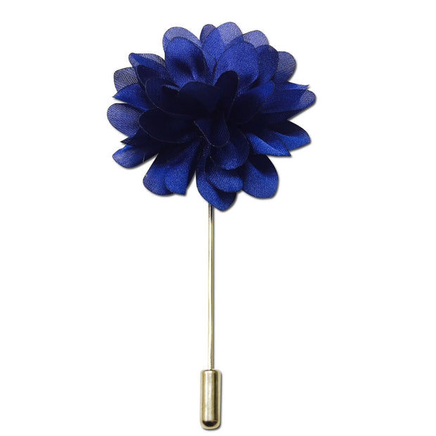 Royal Blue Flower Lapel Pin Boutonniere - Resso Roth