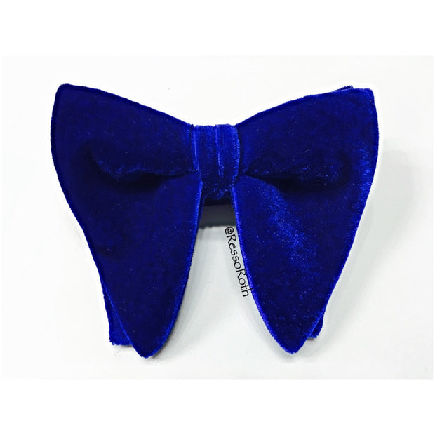 Big Blue Velvet Bow Tie - The Butterfly - Resso Roth