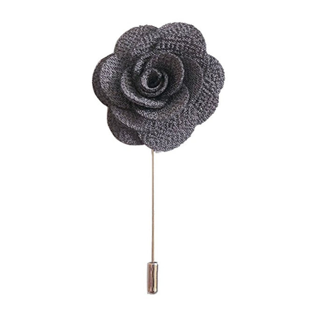Grey Flower Lapel Pin Boutonniere - Resso Roth