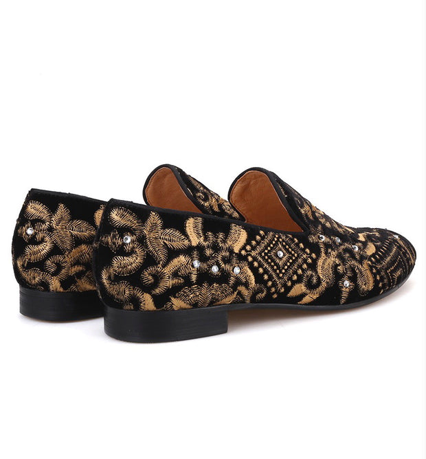 Louis Vuitton Monogram Pattern Velvet Loafers - Black Loafers, Shoes -  LOU771623